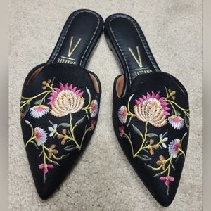 embroidered mules